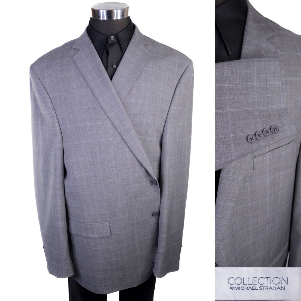 Collection by Michael Strahan Blazer Sport Coat 52L Wool Blend 2-Button Jacket